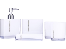 Conjunto De Acessórios De Luxo Para Banheiro Com 5 Peças Em Acrílico Incluindo Copo Para Banheira, Gokoco