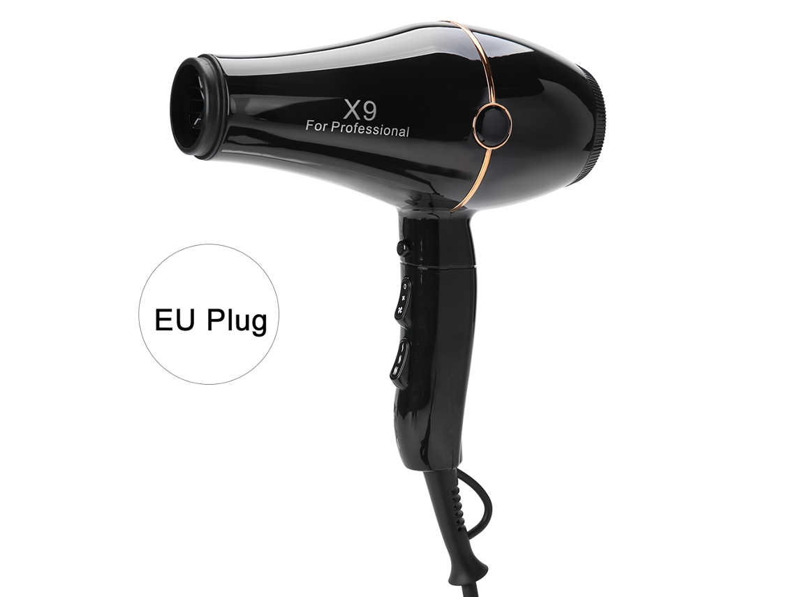 Secador De Cabelo Profissional 2000w Com Temperatura Constante Secagem Rápida Estilo Salão Preto