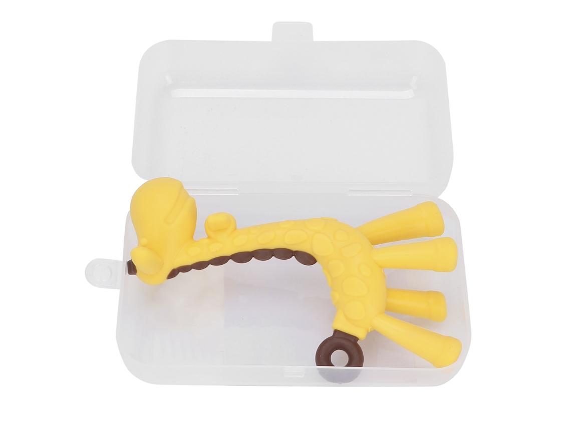 KOFIHETY Mordedor Bebê Forma De Girafa Alivia Gengivas Brinquedo De Silicone Para Bebés