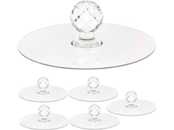Conjunto De 6 Puxadores Cristal Acrílico Com Gancho Autoadesivo Para Pendurar