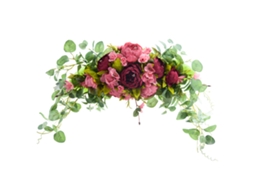 Laxiscreed Cabeceira De Porta Rosa Vermelha Com Guirlanda De Peônias, 61cm Para Decoração Elegante