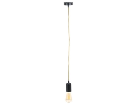 THE HOME DECO LIGHT Lâmpada pingente LA12100 - Vintage - Cabo de alumínio preto fosco - Dourado M8