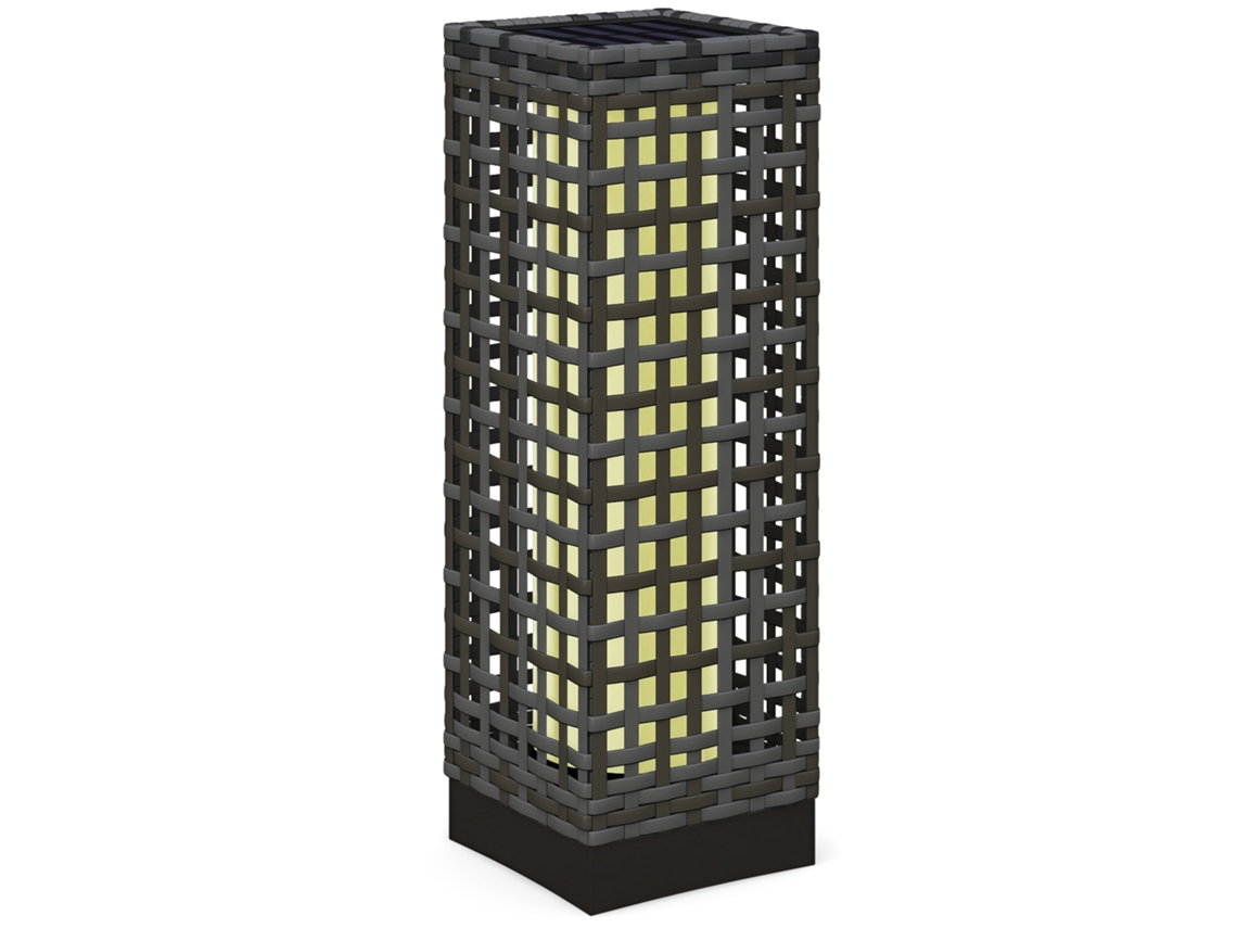 Luminária externa solar com painel, 15,5x15,5x46cm, cinza BTFORUS