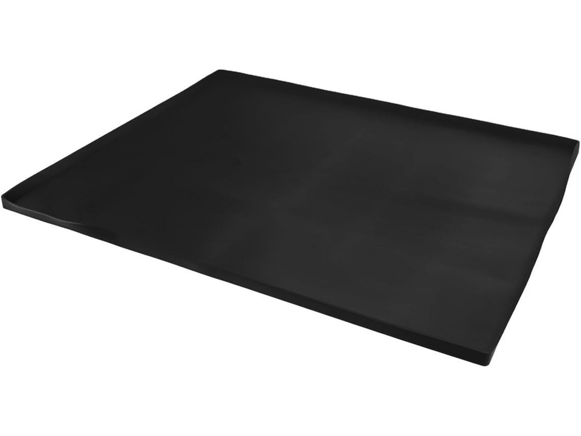Bandeja de silicone Preta para pia de cozinha com borda elevada, protege a bancada e facilita a limpeza, ideal para uso geral.