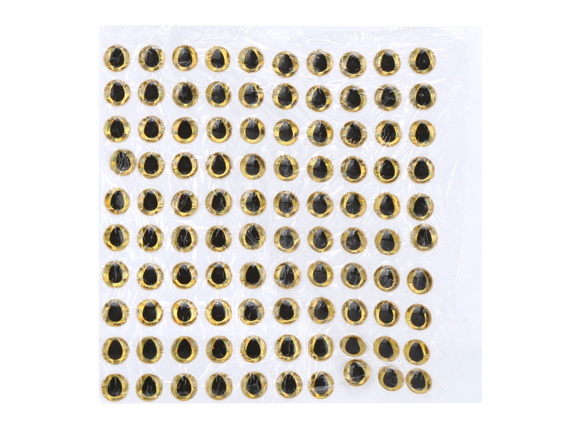 Olhos de Isca de Pesca Falsos 6mm Dourados 100un