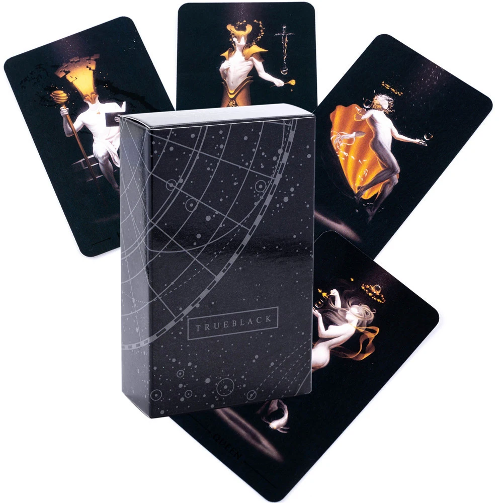 Tarô True Black Com 78 Cartas: Jogo De Adivinhação, Presente, Jogo De Tabuleiro, Oráculo E Adivinhação.