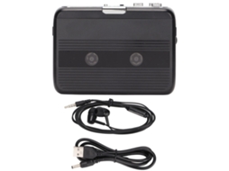 Player de cassete Mali portátil Bluetooth, Ton007b, com jack 3.5mm, estéreo, carro, preto