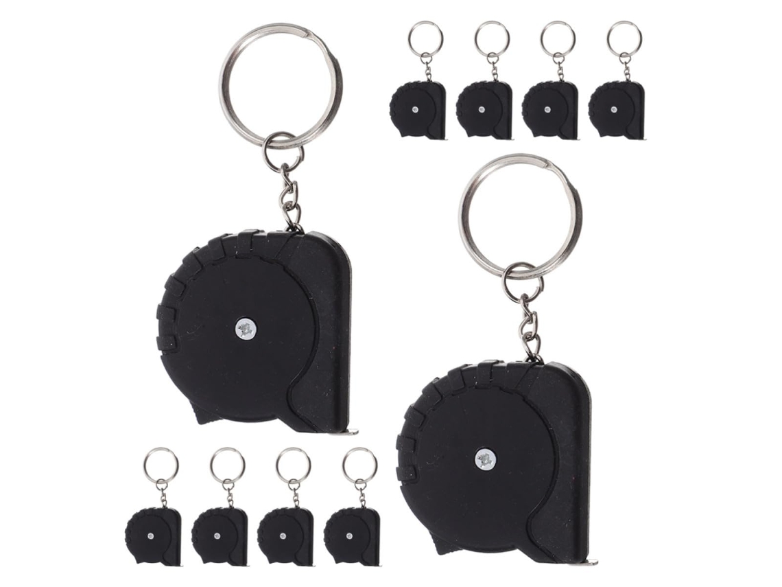 Conjunto De 10 Peças Fita Métrica Retrátil Com Chaveiro Feito Aço