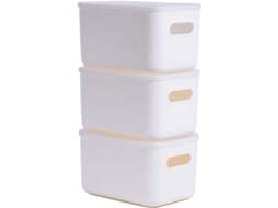 Conjunto de 3 Caixas de Armazenamento com Tampas Transparentes S/MARCA