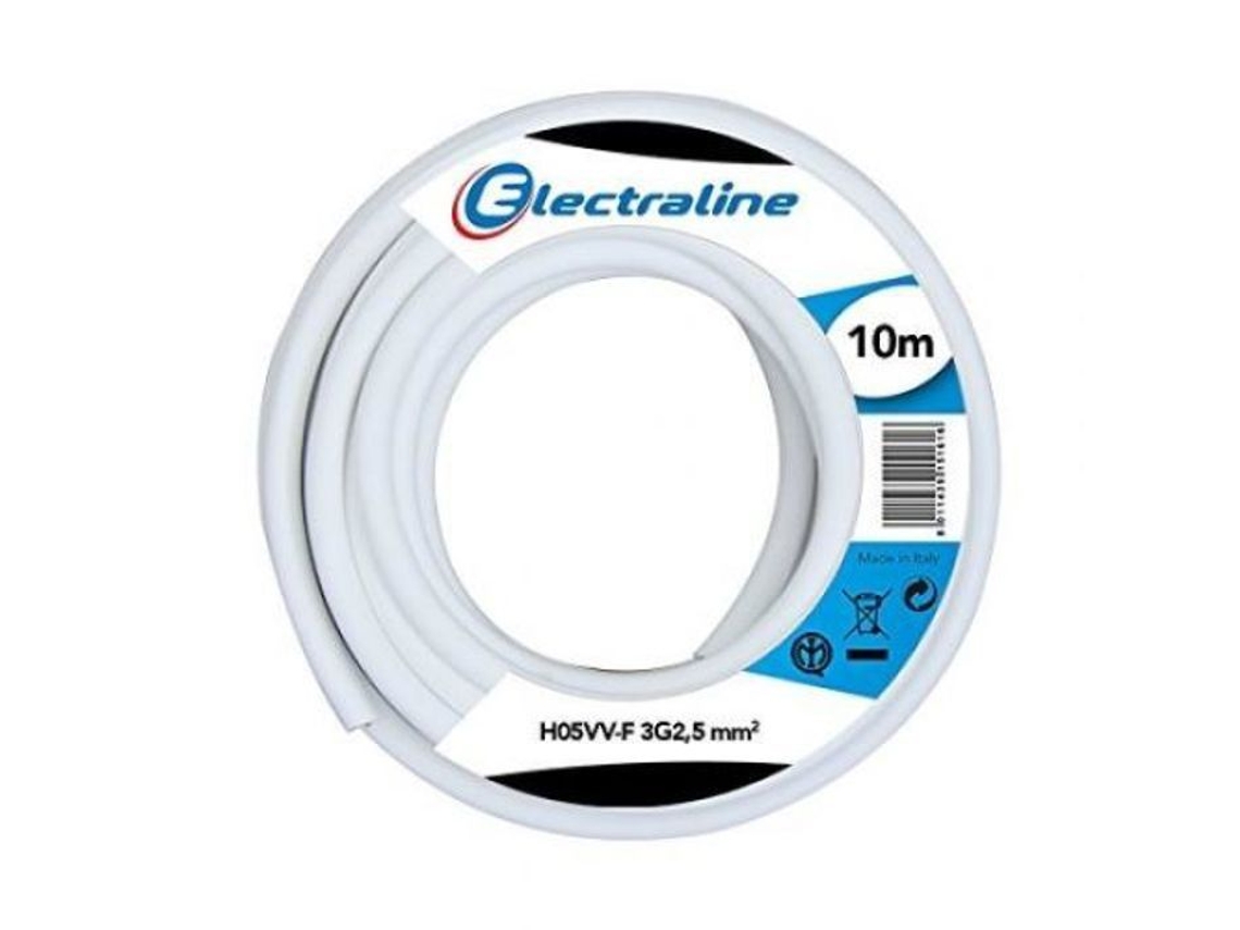 Cabo Doméstico H05vv F Branco 2,5mm² 10m Electraline 20607085j