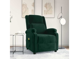 Vidaxl Poltrona De Massagens Veludo Verde-escuro