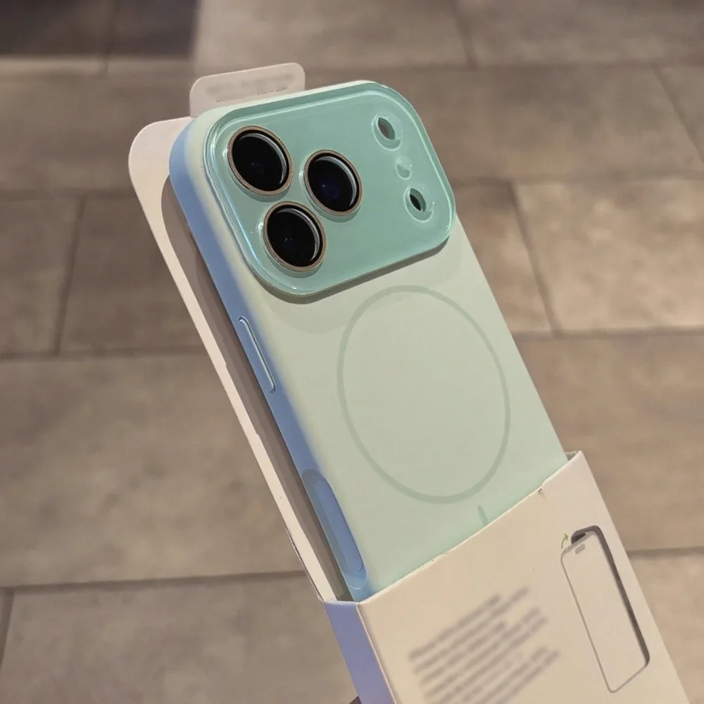 Capa De Celular Em Silicone Líquido Magnético Para Iphone (verde, Modelo 16) Com Função Magsafe.