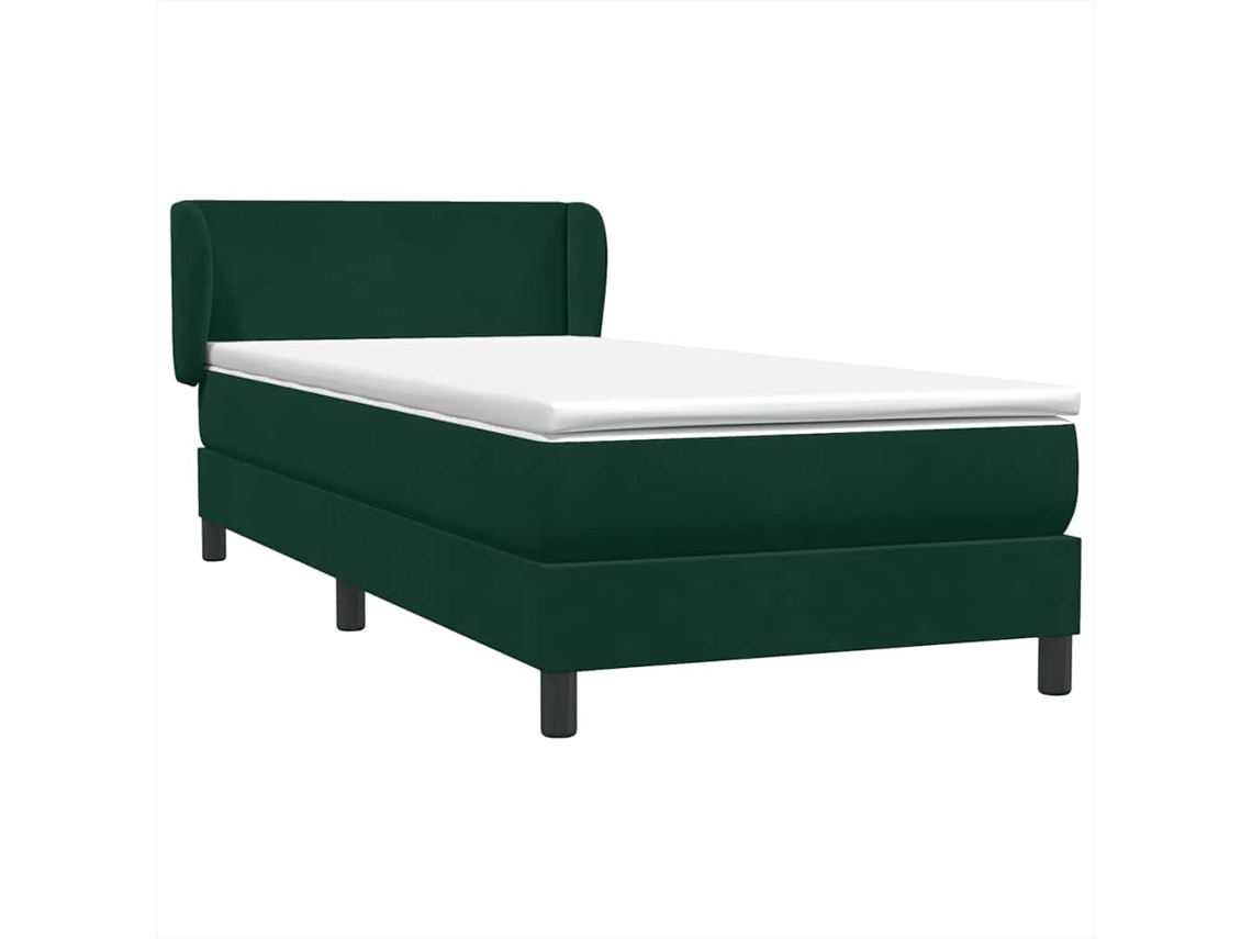 Cama com Molas/colchão Verde escuro 80x220 Cm Veludo MAISON EXCLUSIVE