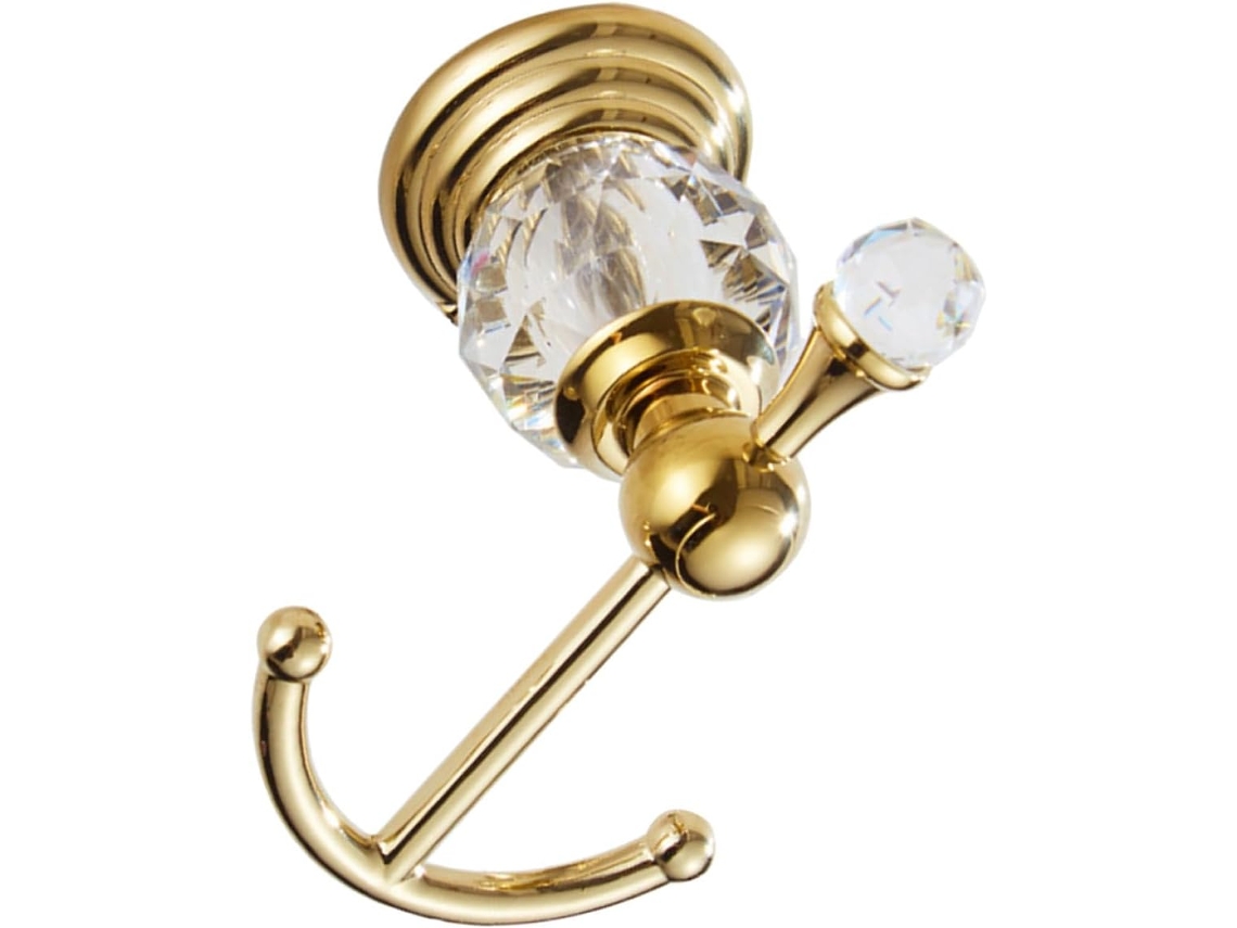 Suporte Para Toalhas Em Aço Inoxidável Com Gancho Moderno E Acabamento Dourado Polido.