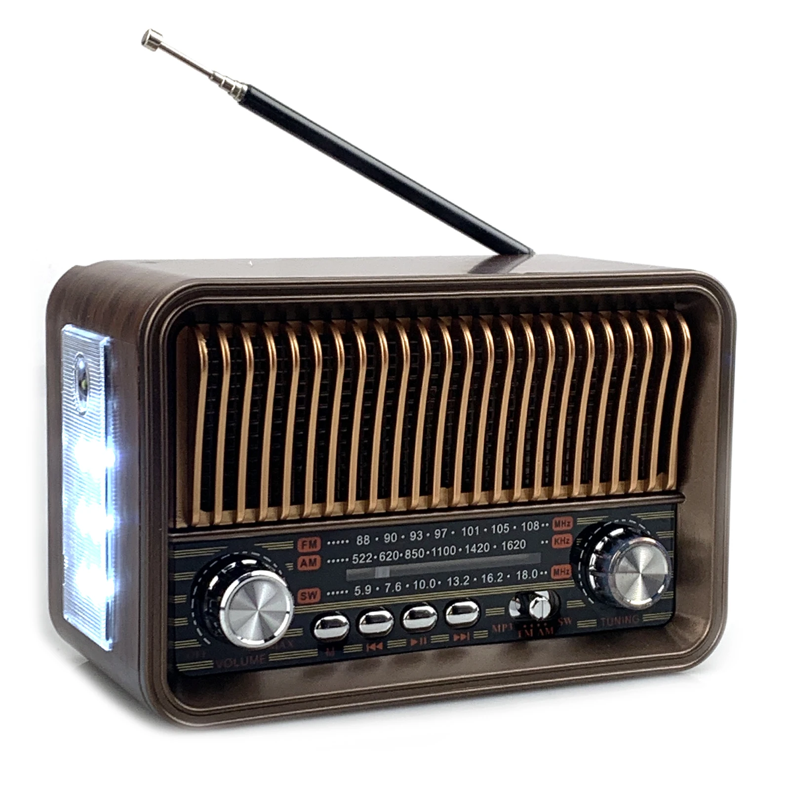 Mini Alto falante MDUG Bluetooth com Rádio FM/am, Cartão Tf, Fone, Temporizador, Recarregável (preto)