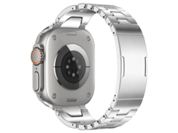Bracelete para Apple Watch 42/41/40/38mm Aço Inoxidável com Fivela Borboleta e Liberação Rápida Tipo H Prateada XIAOMOYU