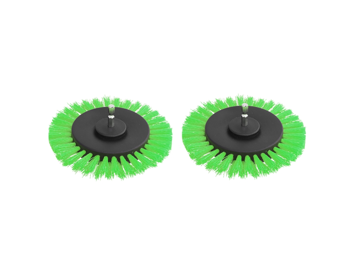 Kit com 2 escovas duráveis de 3,5 polegadas para furadeira elétrica, ideais para carpetes e decoração (verde)