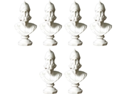 Escultura Artesanal Resina Branca Deusa Atena Conjunto 6 Peças Elegante Decoração Presente Inauguração Mesa GOKOCO