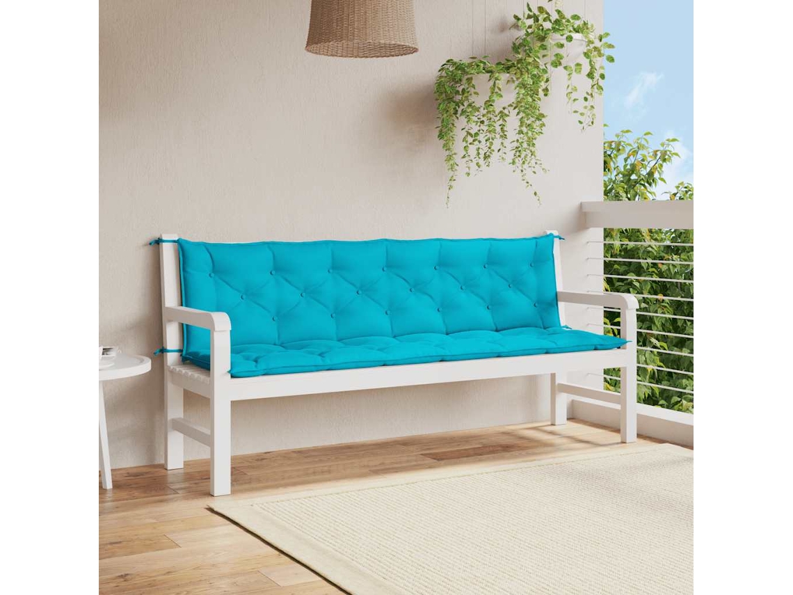 Vidaxl Almofadões P/ Banco De Jardim 2 Pcs 200x50x7 Cm Tecido Turquesa