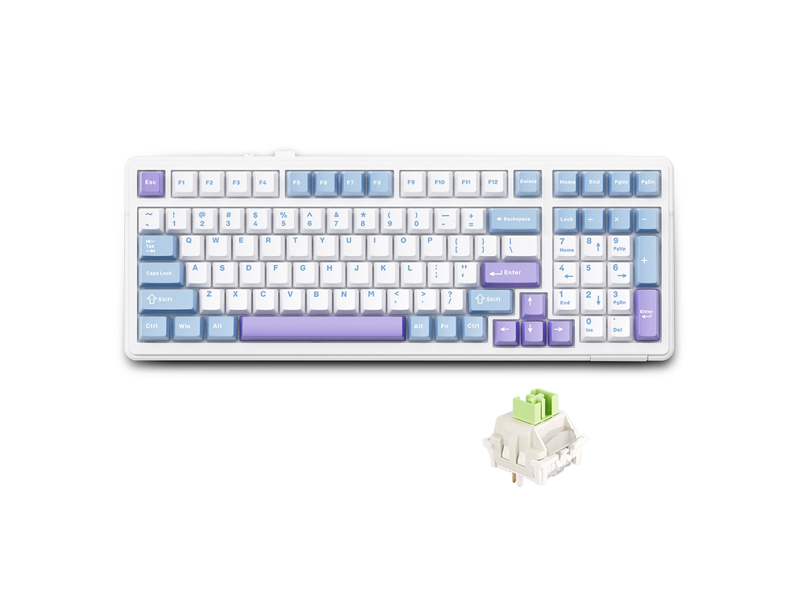 Teclado Mecânico Sem Fio Aula F99 Gamer Com Efeito De Luz