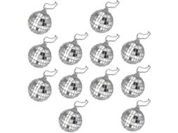 12pcs 5cm Espelho Bola De Discoteca Espelho Festa Decoração De Natal Com Alças Hengjian