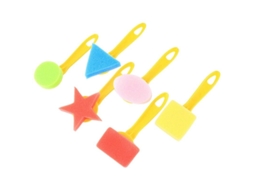 2026 6 Sellos de Pintura de Formas Geométricas para Diy Graffiti, Estilos Variados, Esponjas para Dibujo Niños Niñas