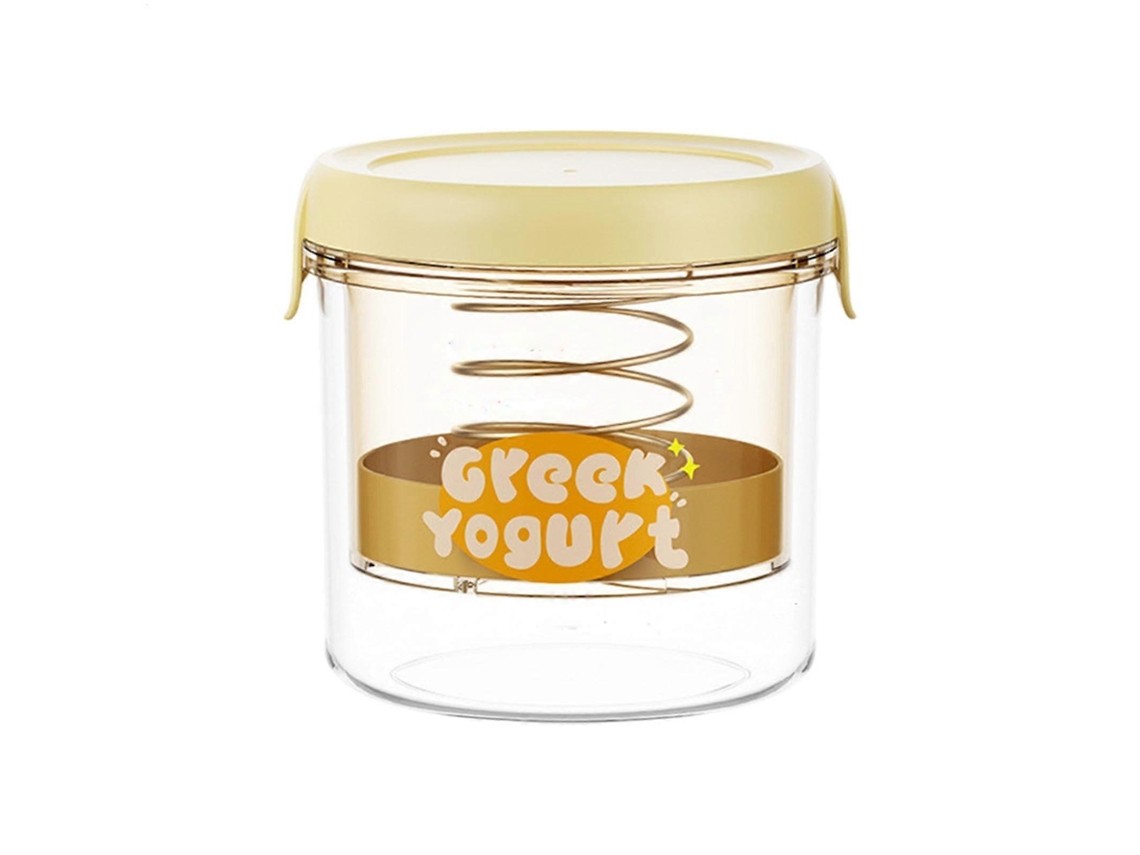 Coador De Iogurte Com Tampa Para Iogurte Grego, Separador De Soro, Leite De Soja E Queijo, Amarelo