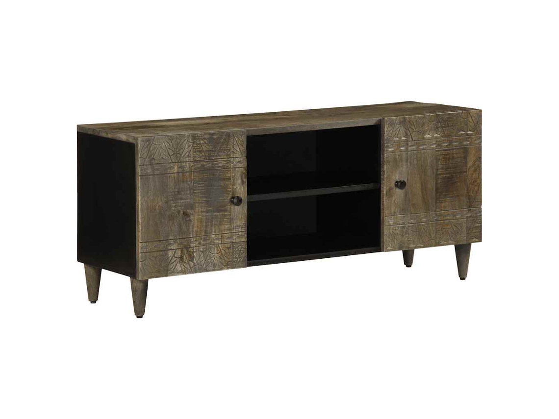 Vidaxl Móvel Tv Cinzento Claro 105x33,5x46 Cm Madeira Mangueira Maciça