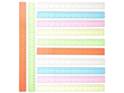 Régua Multifuncional Housoutil De 12 Peças Para Estudantes, Portátil, De Plástico, Com Design Criativo, 30cm, Ideal Para