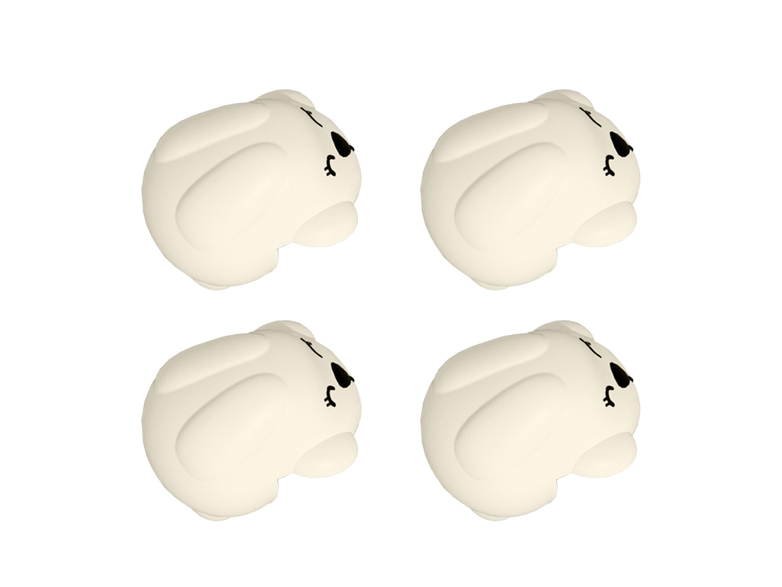 Mali protetor de Canto de Móvel Silicone Macio 4pcs com Design Cartoon para Bebê Branco