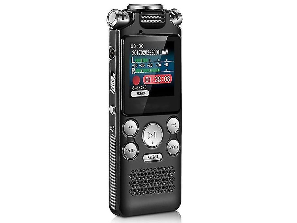 Mini Gravador De Áudio Digital, Display Colorido Não Destrutivo, Ativar Gravador, Mp3 Player 16gb Yizhood (preto)
