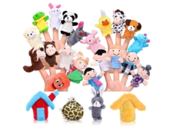 24pcs/set Marionetes De Dedo De Animais Pelúcia Brinquedo Educativo Infantil