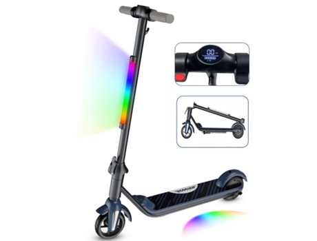 Trotinete Elétrica para Crianças ELSCOOT F602 Cinzento(Velocidade Máx 12 km/h- Autonomia 8km- Dobrável- LCD Ecrã- Luzes dianteiras Legais)