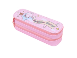 Estuche De Lápices De Doble Capa Para Niñas Estilo Simple Impermeable Con Conejo Avión Rosa