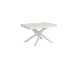 Mesa Extensível Volantis Premium 140/400x90 Cm Freixo Branco Com Pés Brancos Itamoby