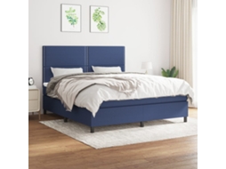 Vidaxl Cama Com Molas/colchão 180x200 Cm Tecido Azul