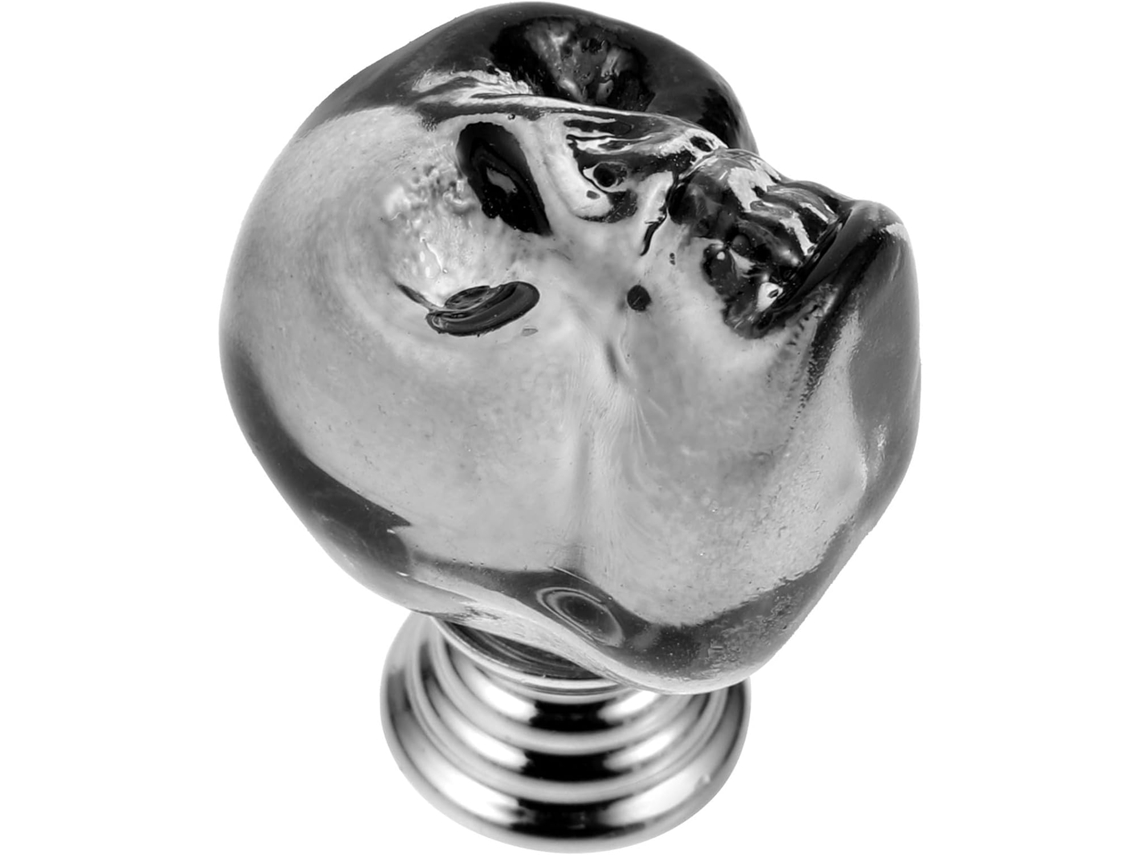 Puxador De Gaveta Alasum Em Formato Caveira, Com Detalhes Em Metal E Cristal, Para Armários De Cozinha, Cor Cinza