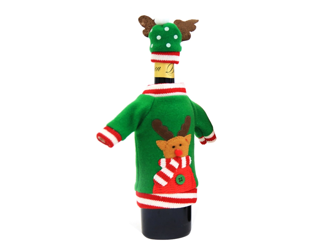 Laxiscreed Bolsa Decorativa Para Garrafa De Natal Com Velo De Corço Para Decoração De Mesa Natalina
