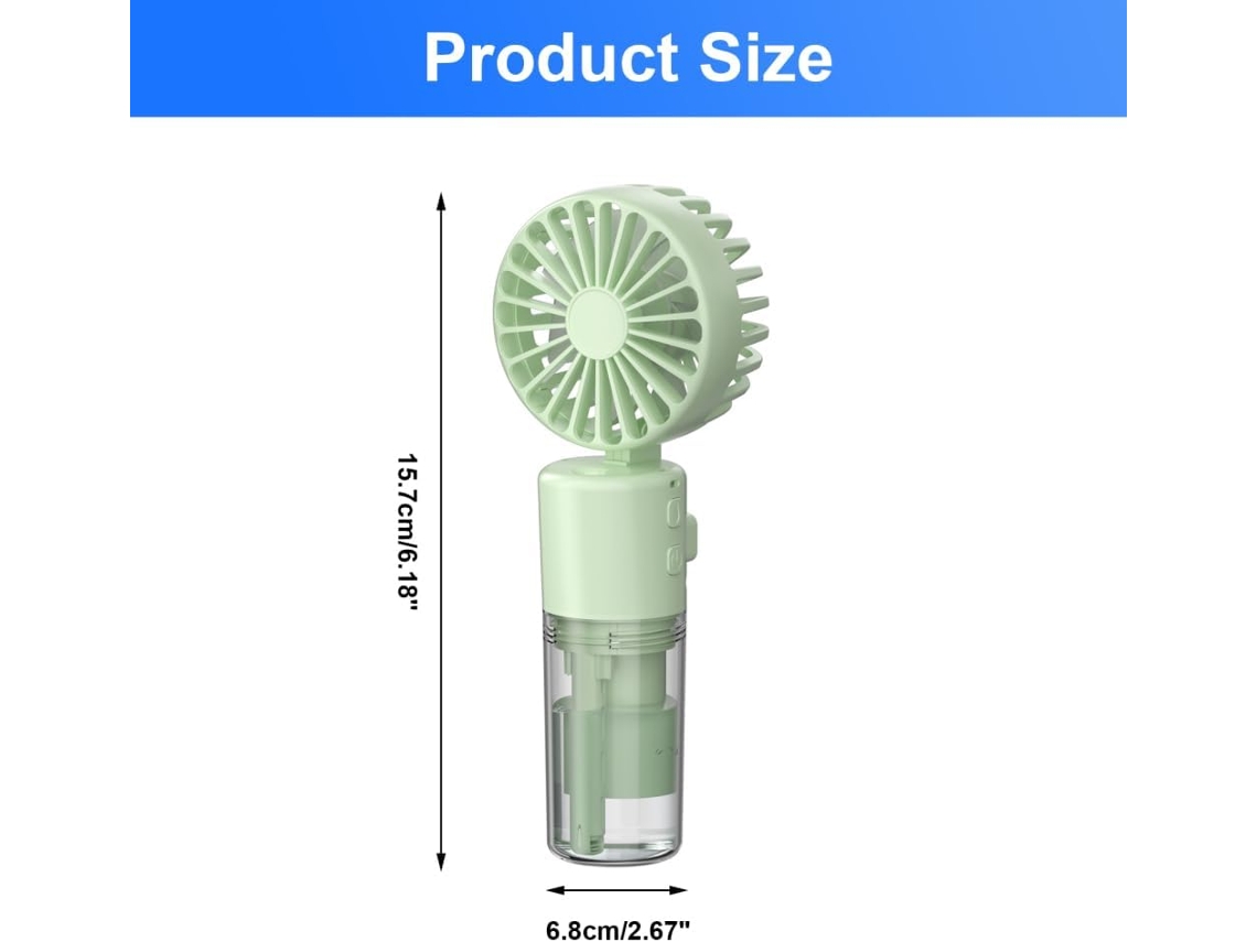 Ventilador, Ventilador 2 em 1 com Névoa de Água, 4 Velocidades, Dobrável a 180°, com Reservatório de Água Removível BRILVIBERA ( Preto)