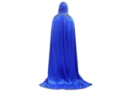 Capa Com Capuz Unissex De Veludo Largo Para Fantasias De Halloween E Cosplay 100cm Azul