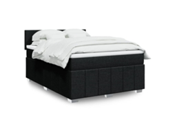 Vidaxl Cama Com Molas/colchão 140x190 Cm Tecido Preto