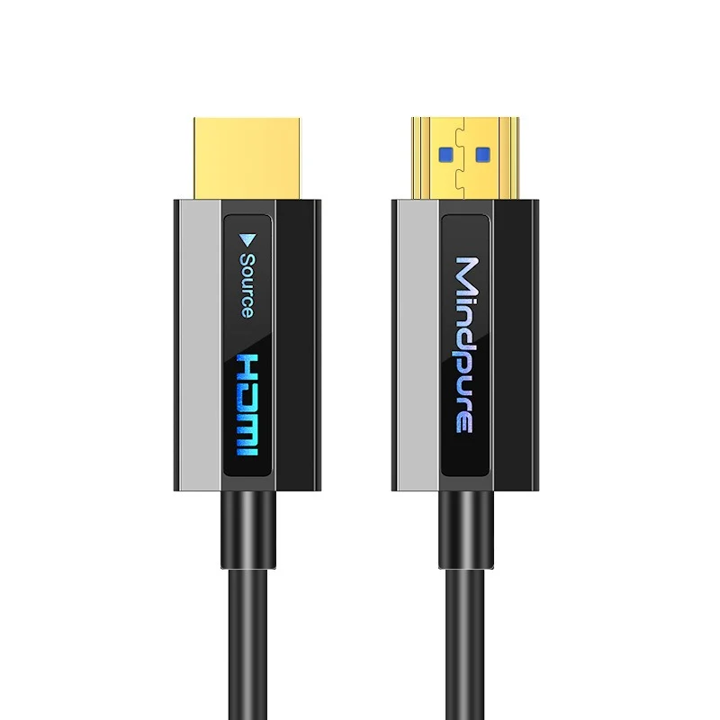 Cabo Sofisticado M Hdmi De Fibra Óptica Negro 4k 60hz Para Pc, Tv E Projetor 20 Lurelia