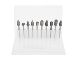 Conjunto de 10 limas rotativas de corte único para polimento e desbaste com misturador elétrico de metal.