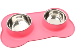 Tigelas Duplas para Comida e Água com Tapete de Silicone para Gatos, Cachorros e Cães de Pequeno Porte AQUAFORGE