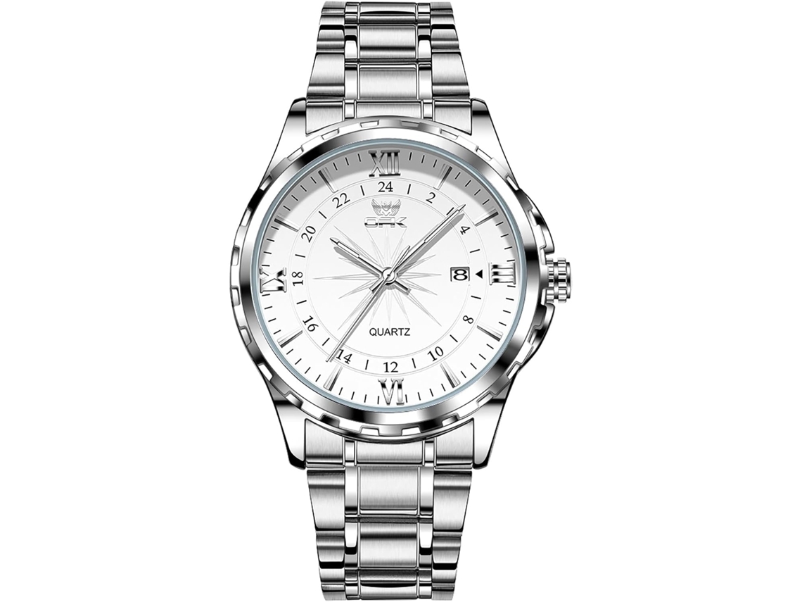 Lurelia Relógio Masculino Calendário, Quartzo, 40×9×18×205 Mm, Aço Inox, Couro, Preto/dourado