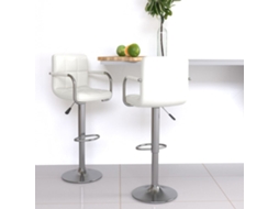 Vidaxl Bancos De Bar 2 Pcs Couro Artificial Branco