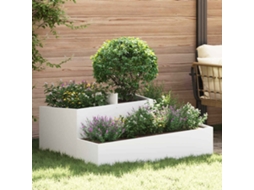 Vidaxl Vaso De Jardim Branco 100 X 100 X 50 Cm Aço Laminado A Frio