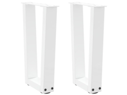 Vidaxl Pés Para Mesa De Centro Em V 2 Peças Branco 28x(42-43,3) Cm Aço