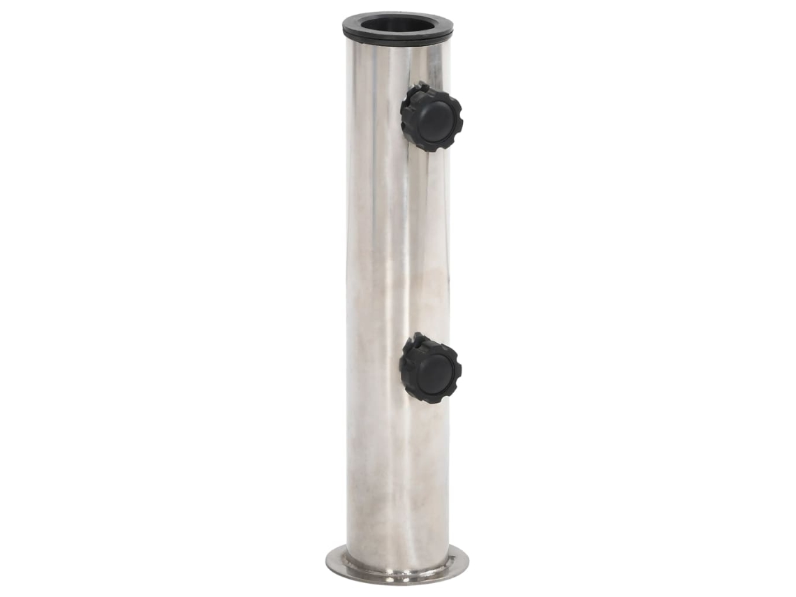Vidaxl Base De Guarda-sol Para Poste De Ø38/48 Mm Aço Inox. Prateado