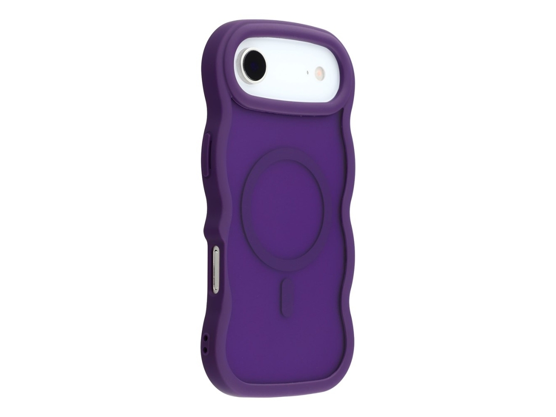 Capa Magsafe Para Iphone Air Com Estampa Ondulada E Fosca Roxa.